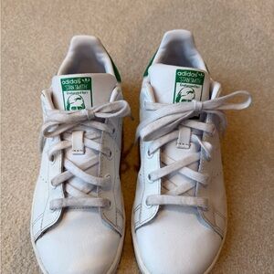 Adidas Stan Smith White and Green Shoes